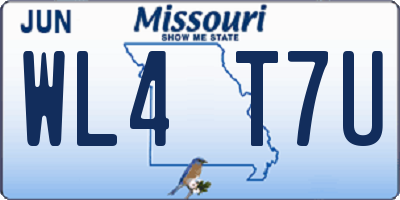 MO license plate WL4T7U