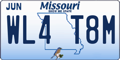 MO license plate WL4T8M