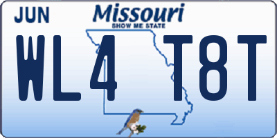 MO license plate WL4T8T