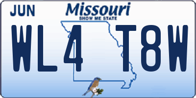 MO license plate WL4T8W