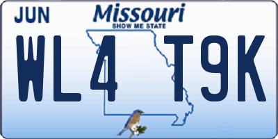 MO license plate WL4T9K