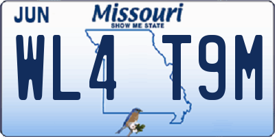 MO license plate WL4T9M