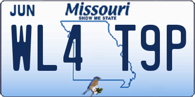 MO license plate WL4T9P
