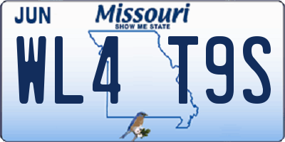 MO license plate WL4T9S