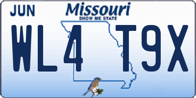 MO license plate WL4T9X