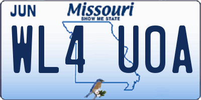 MO license plate WL4U0A