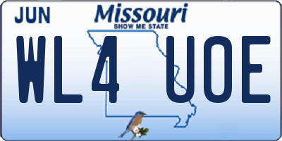 MO license plate WL4U0E