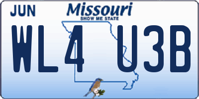 MO license plate WL4U3B