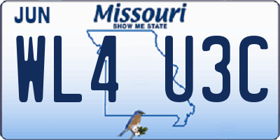 MO license plate WL4U3C