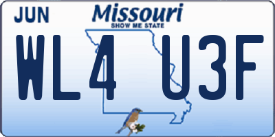 MO license plate WL4U3F