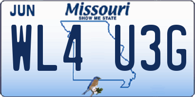 MO license plate WL4U3G