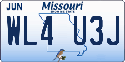 MO license plate WL4U3J