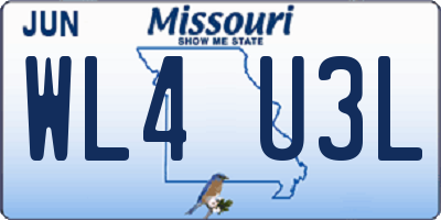 MO license plate WL4U3L