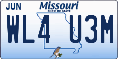 MO license plate WL4U3M