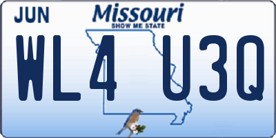 MO license plate WL4U3Q