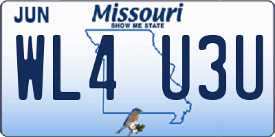 MO license plate WL4U3U