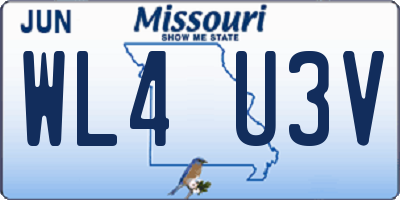 MO license plate WL4U3V