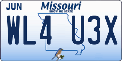 MO license plate WL4U3X