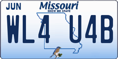 MO license plate WL4U4B