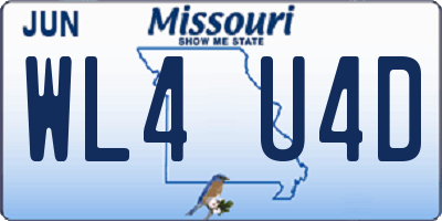 MO license plate WL4U4D