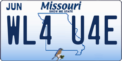 MO license plate WL4U4E