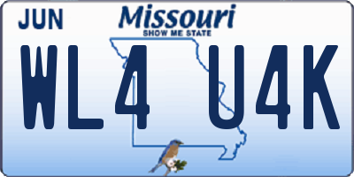 MO license plate WL4U4K