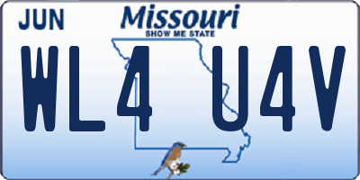 MO license plate WL4U4V