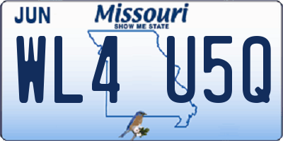 MO license plate WL4U5Q