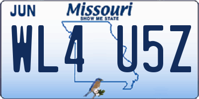 MO license plate WL4U5Z