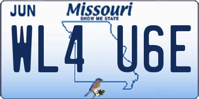 MO license plate WL4U6E
