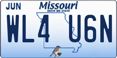 MO license plate WL4U6N