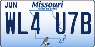 MO license plate WL4U7B
