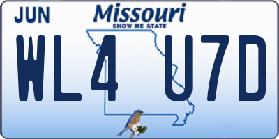 MO license plate WL4U7D