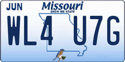 MO license plate WL4U7G