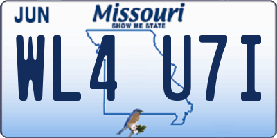 MO license plate WL4U7I