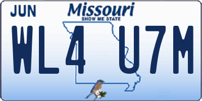 MO license plate WL4U7M
