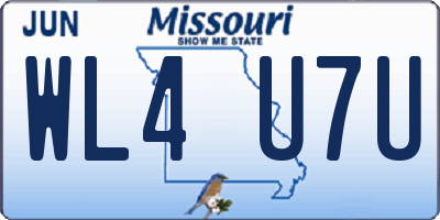 MO license plate WL4U7U