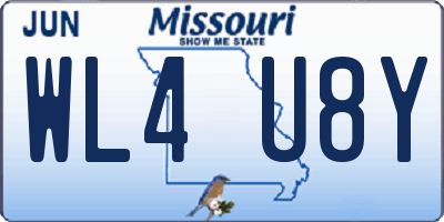 MO license plate WL4U8Y