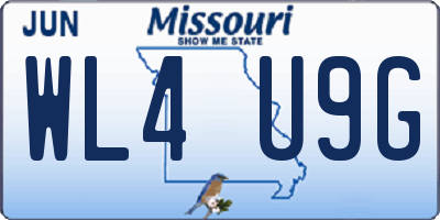 MO license plate WL4U9G