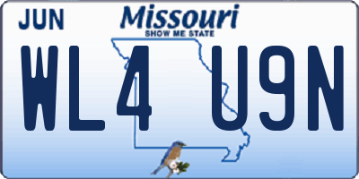 MO license plate WL4U9N