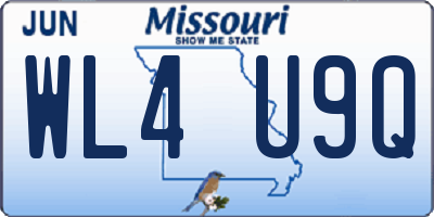 MO license plate WL4U9Q