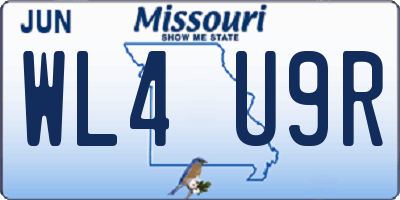 MO license plate WL4U9R