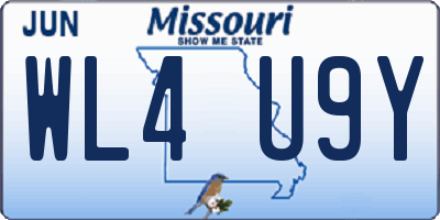 MO license plate WL4U9Y