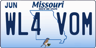 MO license plate WL4V0M
