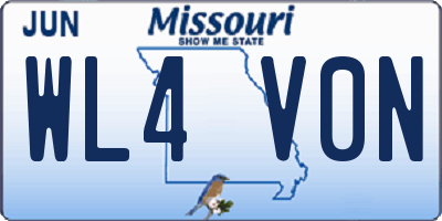 MO license plate WL4V0N