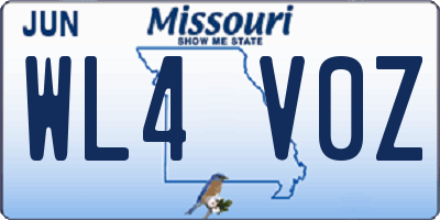 MO license plate WL4V0Z