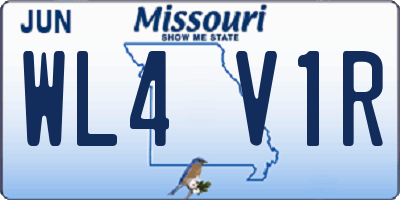 MO license plate WL4V1R