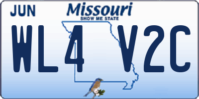 MO license plate WL4V2C