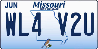 MO license plate WL4V2U