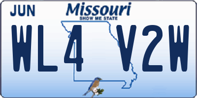 MO license plate WL4V2W